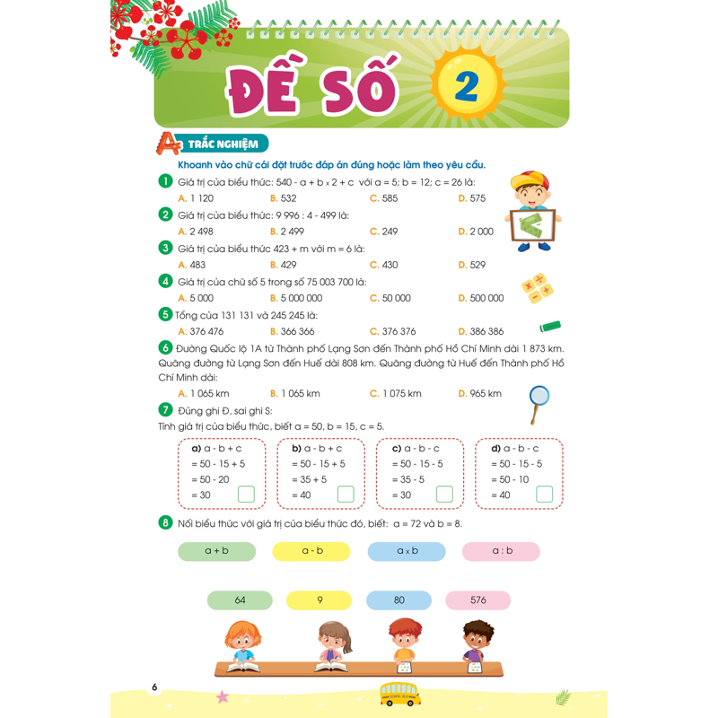Phiếu Ôn Hè Toán Lớp 4