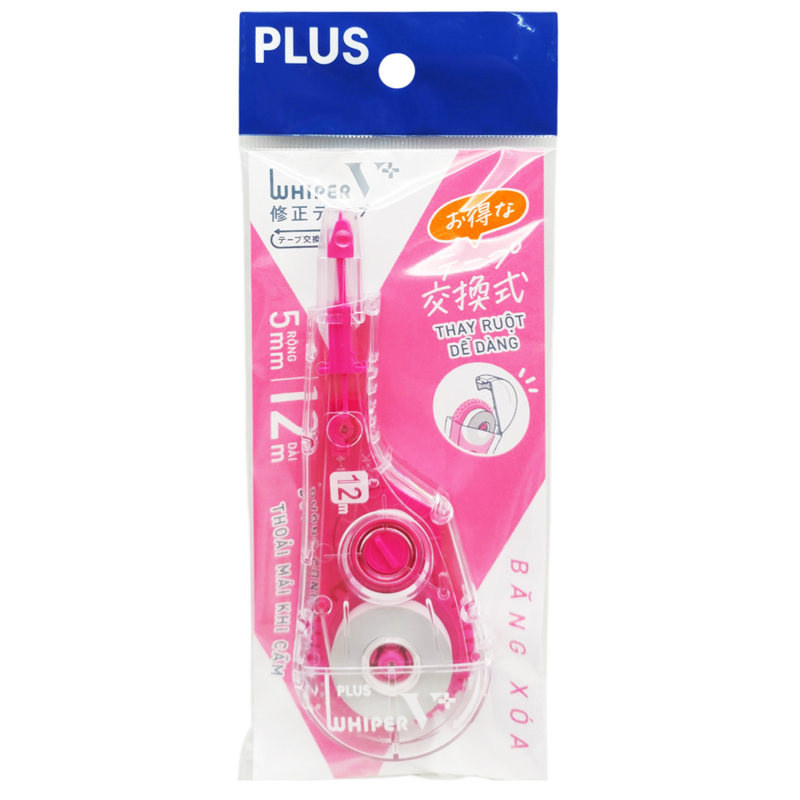 Plus - Băng Xóa New WH-V+ Hồng 5mm x 12m 100-V041