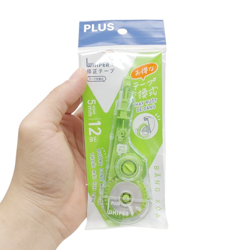 Plus - Băng Xóa New WH-V+ Xanh Lá 5mm x 12m 100-V040