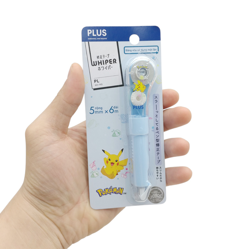 Plus - Băng Xóa Kéo Pokemon Xanh 5mm x 6m 100-V032