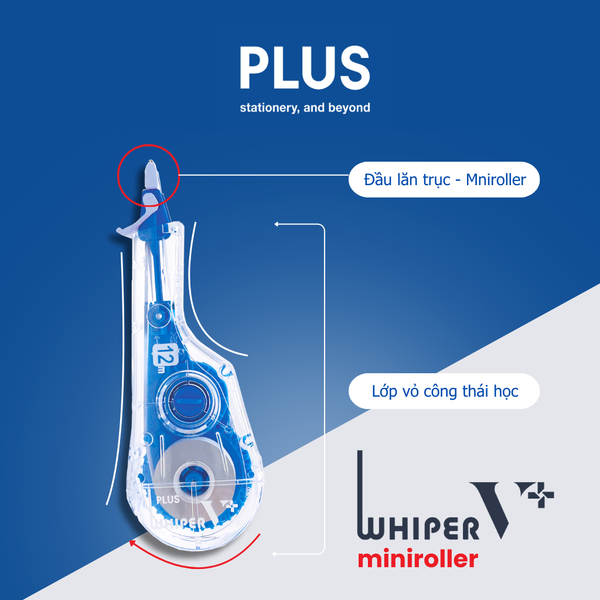 Plus - Băng Xóa Wh-V+ Mini Roller - 100-V
