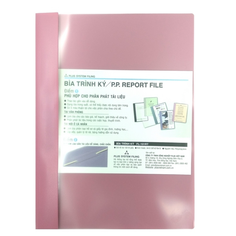 Plus - Bìa Acco Nhựa Report File 82-V05 - Hồng