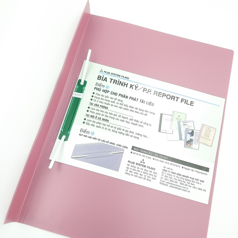 Plus - Bìa Acco Nhựa Report File 82-V05 - Hồng