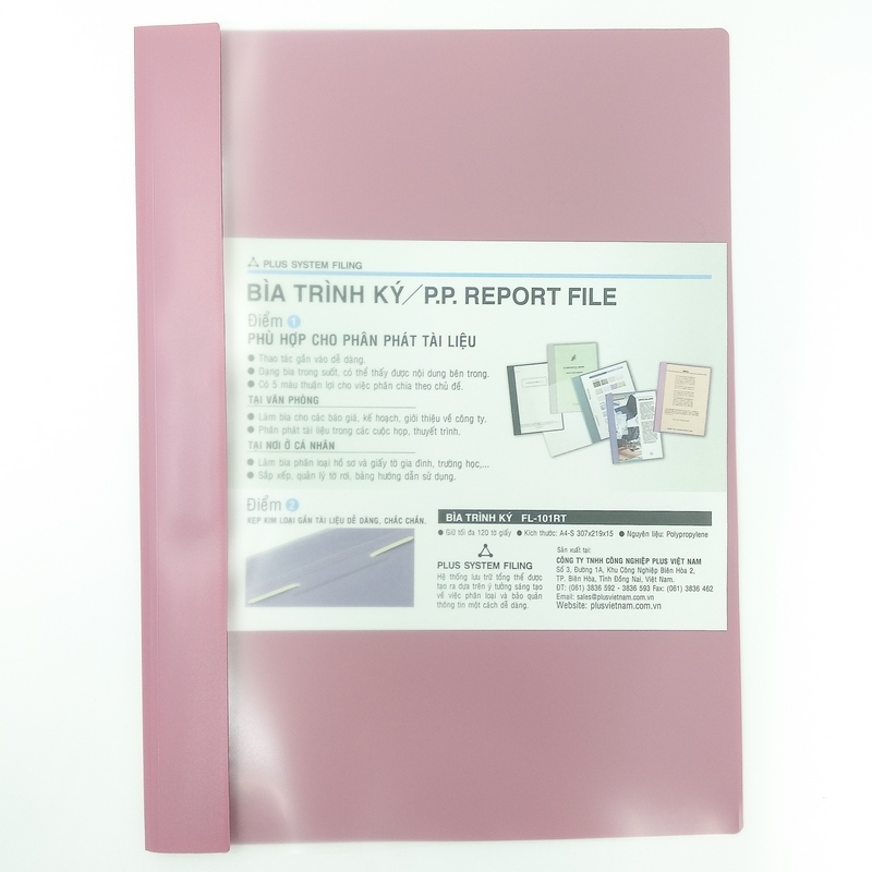 Plus - Bìa Acco Nhựa Report File 82-V05 - Hồng