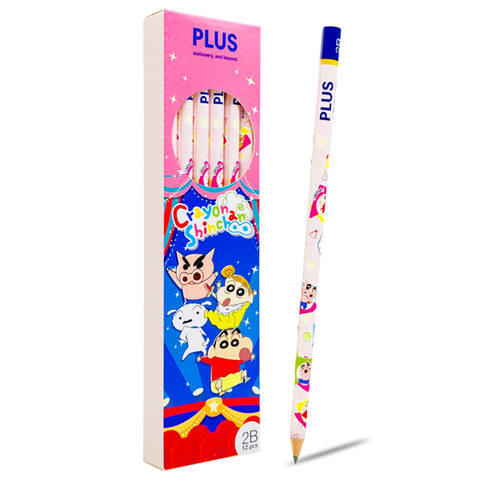 Plus - Hộp Viết Chì 12 Cây Shinchan - Hồng 600-V029
