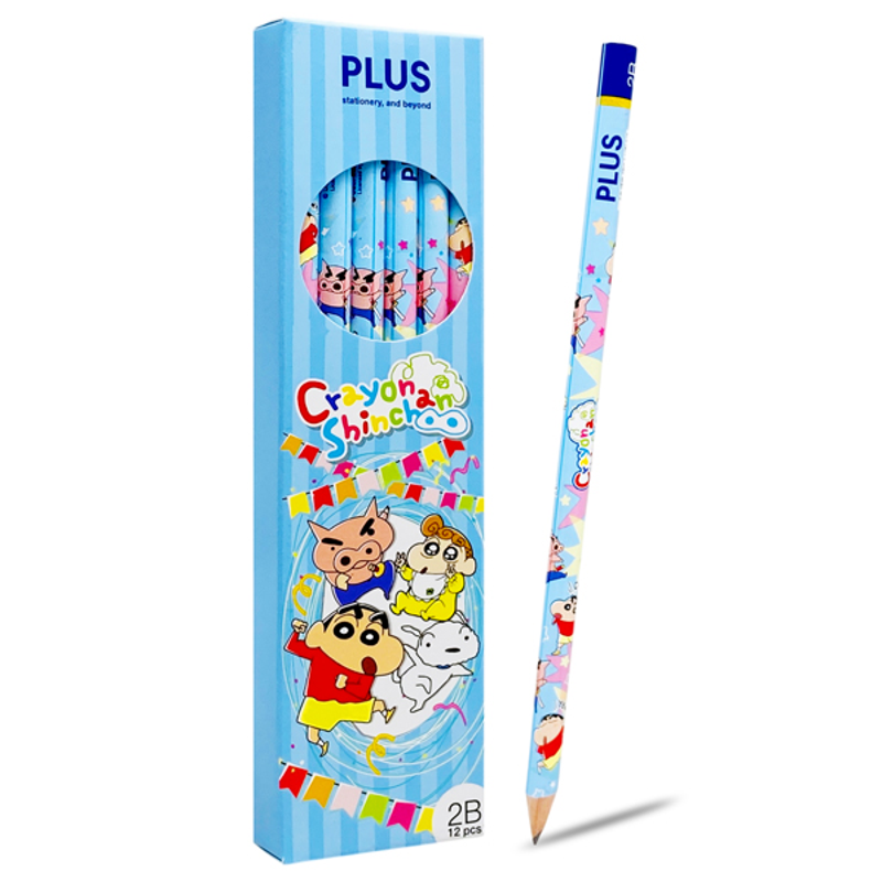 Plus - Hộp Viết Chì 12 Cây Shinchan - Hồng 600-V029