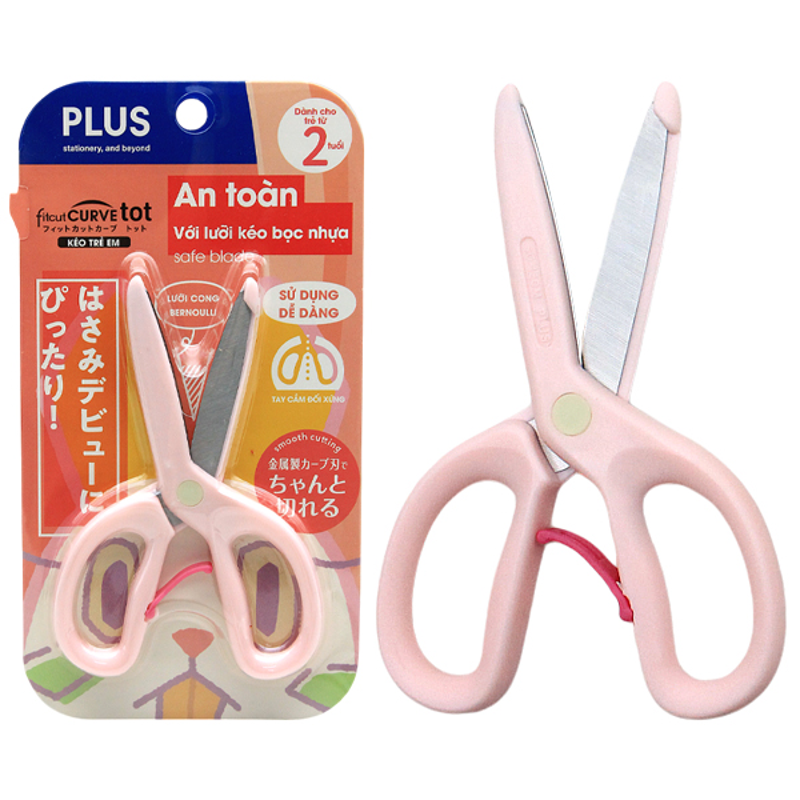 Plus - Kéo Tot Kid Scissors - Màu Hồng - 200-V028