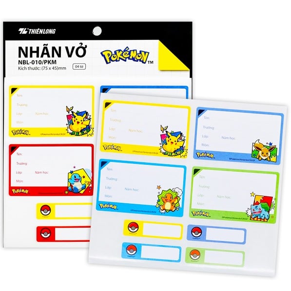 Pokemon - Nhãn Vở Nbl-010/Pkm Xấp 16 (Hộp 50) (5404-Tl)