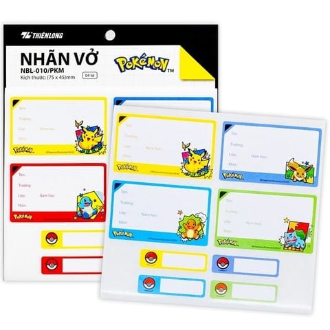 Pokemon - Nhãn Vở Nbl-010/Pkm Xấp 16 (Hộp 50) (5404-Tl)