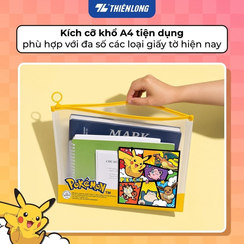 Thiên Long - Túi Tài Liệu Pokemon A4 CBF-009/PKM - Vàng