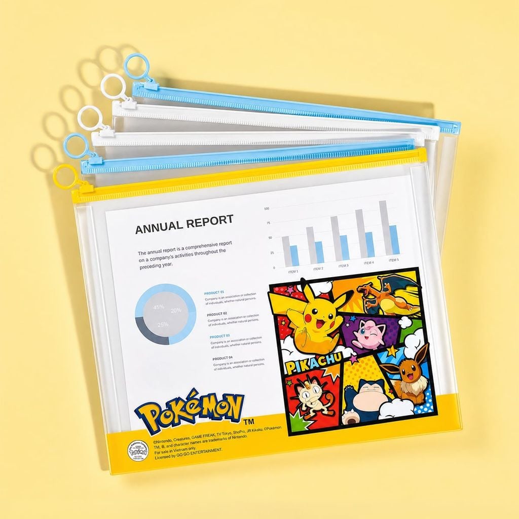 Thiên Long - Túi Tài Liệu Pokemon A4 CBF-009/PKM - Trắng