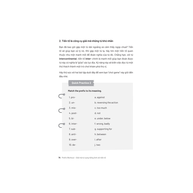 Prefix Workout - Giải Mã Từ Vựng Tiếng Anh Với Tiền Tố