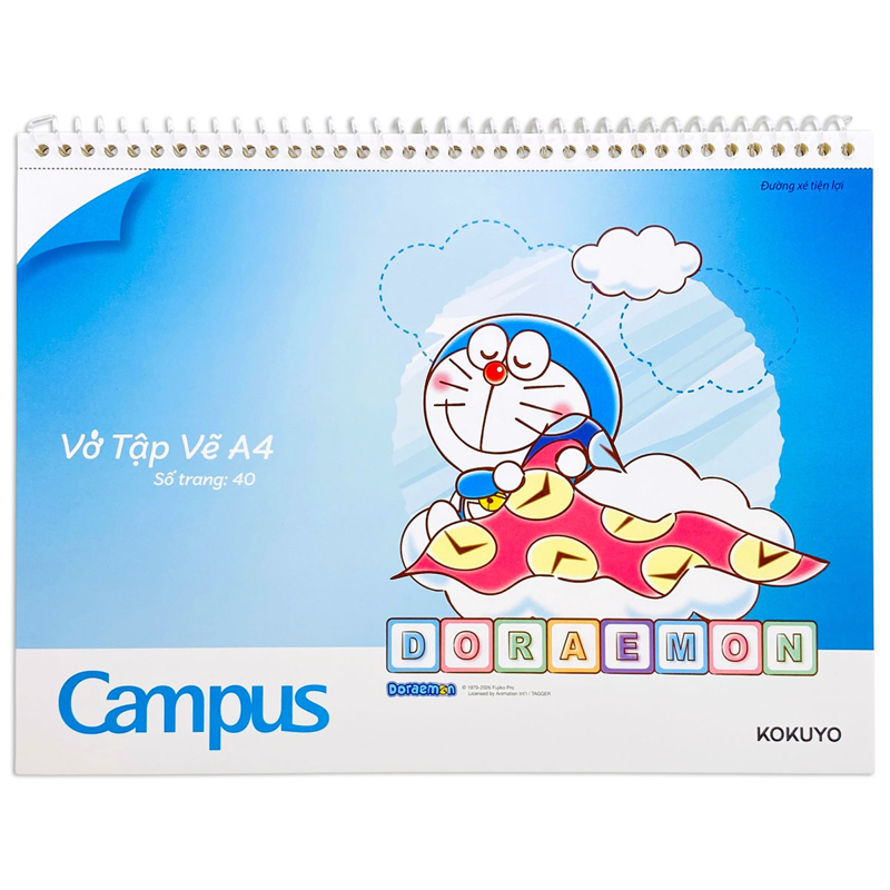 Campus - Vở Vẽ Doraemon A4 40tr ĐL100Gsm SKB-A4DOR-07 (Giao mẫu ngẫu nhiên)