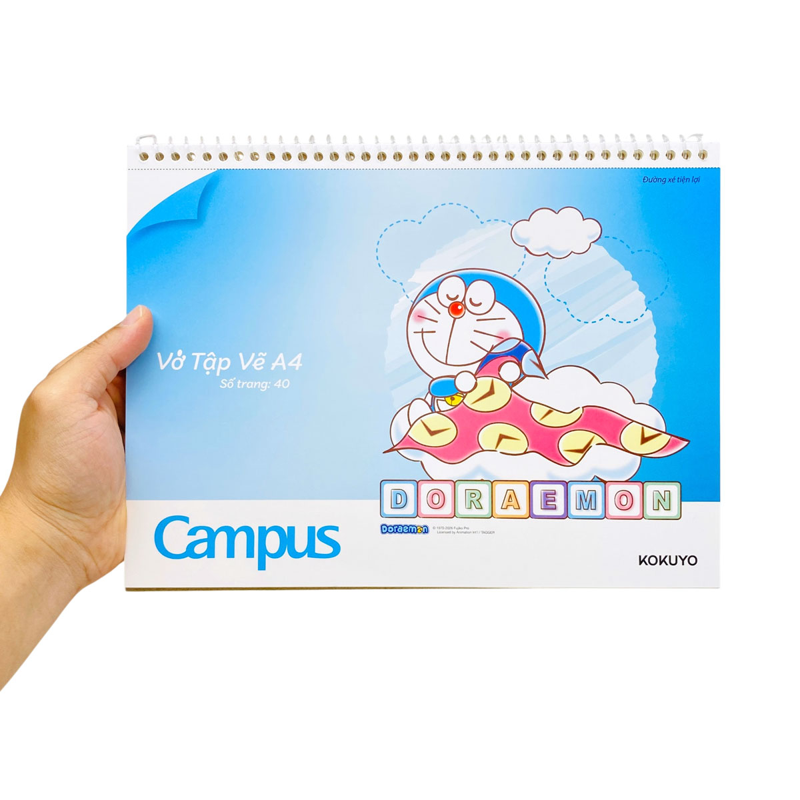 Campus - Vở Vẽ Doraemon A4 40tr ĐL100Gsm SKB-A4DOR-07 (Giao mẫu ngẫu nhiên)