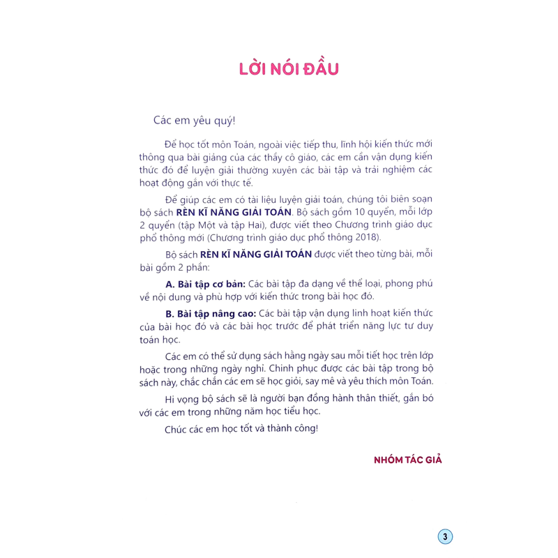 Rèn Kĩ Năng Giải Toán 1/2 (Dùng Chung 3 Bộ)