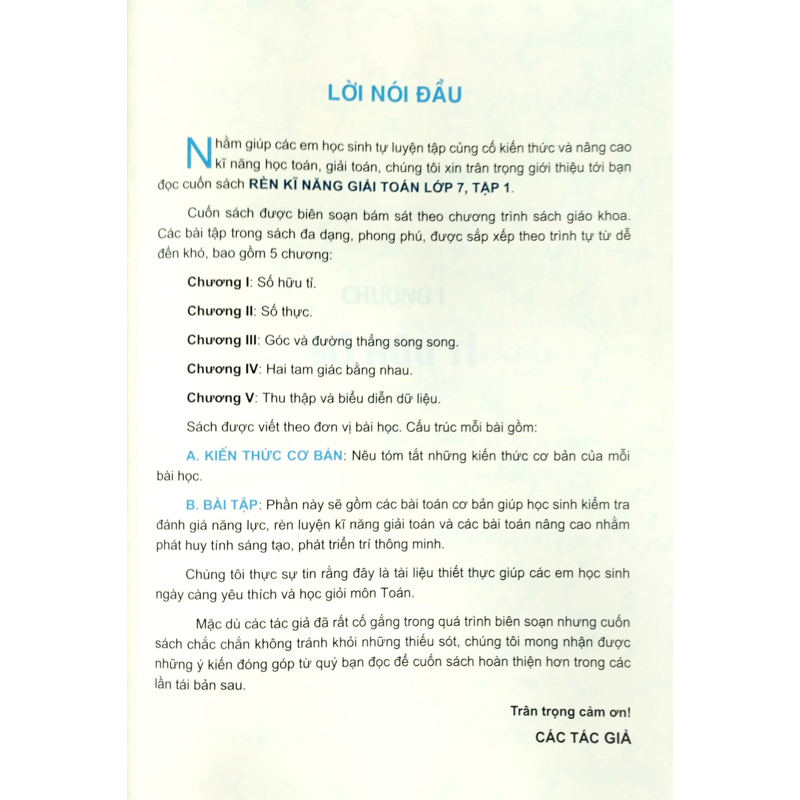 Rèn Kĩ Năng Giải Toán 7/1 (Dùng Chung 3 Bộ)
