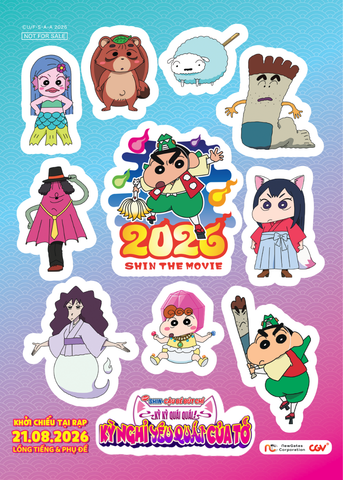 [QUÀ TẶNG KHÔNG BÁN] 01 STICKER SHIN-CHAN - CGVxPNC
