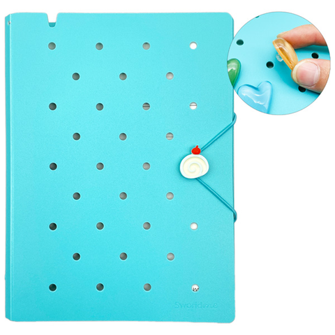 Sworld - Sổ Còng Trang Trí A5 Bìa Cứng 6 Lỗ Charm Dây Tone Pastel - Blue ST6191