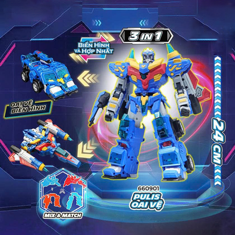 Glory Alliance Robot Pulis Oai Vệ Biến Hình Hợp Nhất 3 In 1 660901