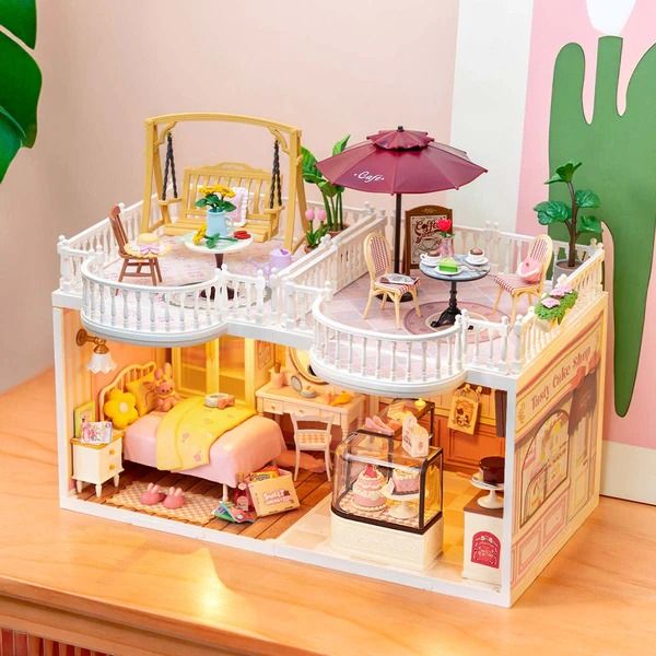 Robotime Đồ Chơi Lắp Ráp Ban Công Cà Phê DWP09 C60001185