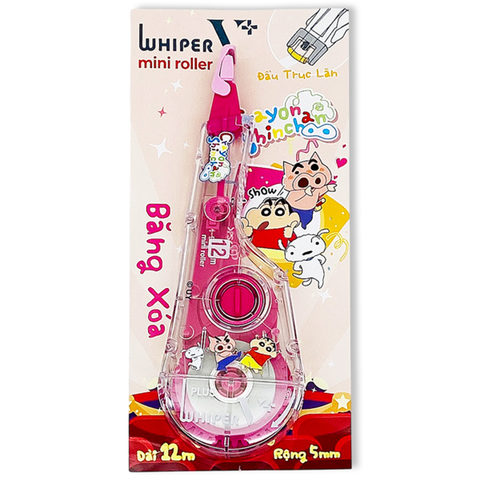 Plus - Băng Xóa V+ Mini Roller Shinchan - Hồng 100-V066