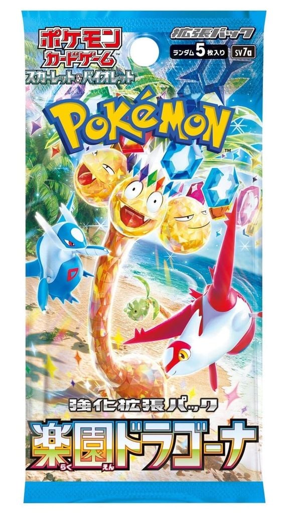 Bộ Cờ Chiến Thuật Pokemon - Bộ Cờ Mở Rộng Rakuen Dragona SV7A PK-SV7A-J MĐ (Bộ 5 thẻ bài ngẫu nhiên)