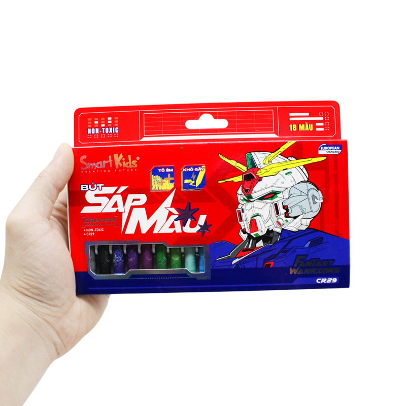 Smartkids - Hộp Sáp Màu Fantasy Warriors 18 Màu CR29