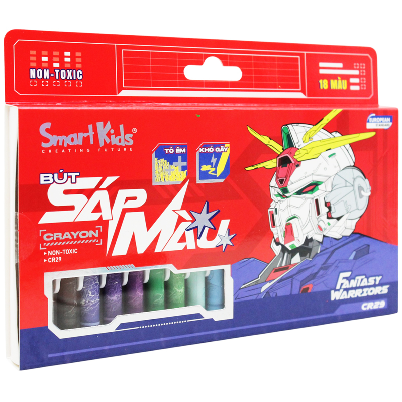 Smartkids - Hộp Sáp Màu Fantasy Warriors 18 Màu CR29