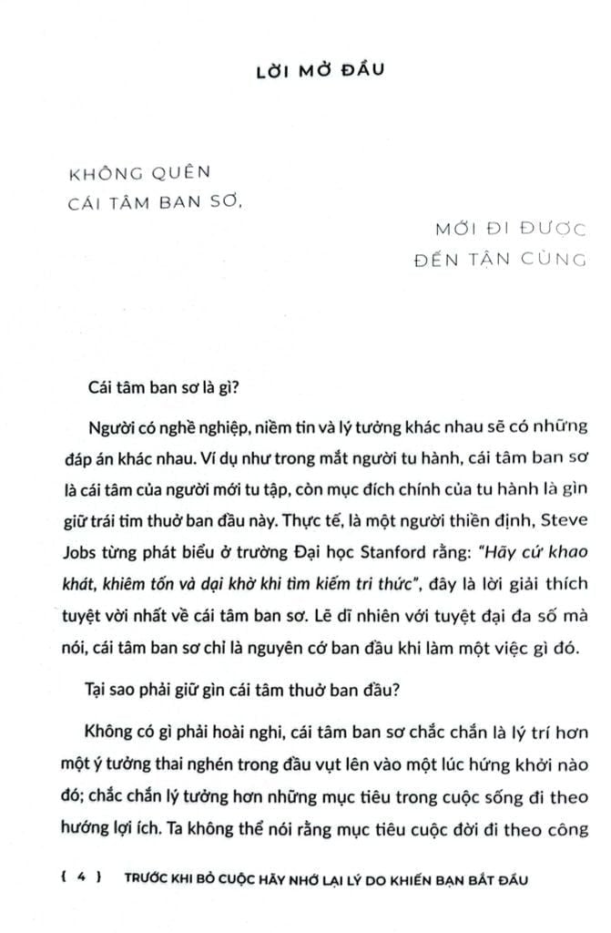Trước Khi Bỏ Cuộc Hãy Nhớ Lại Lý Do Khiến Bạn Bắt Đầu