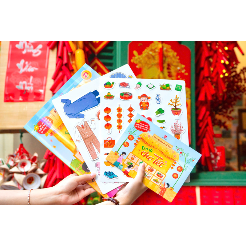 Sách Khổng Lồ Về Tết-Em Đi Chợ Tết