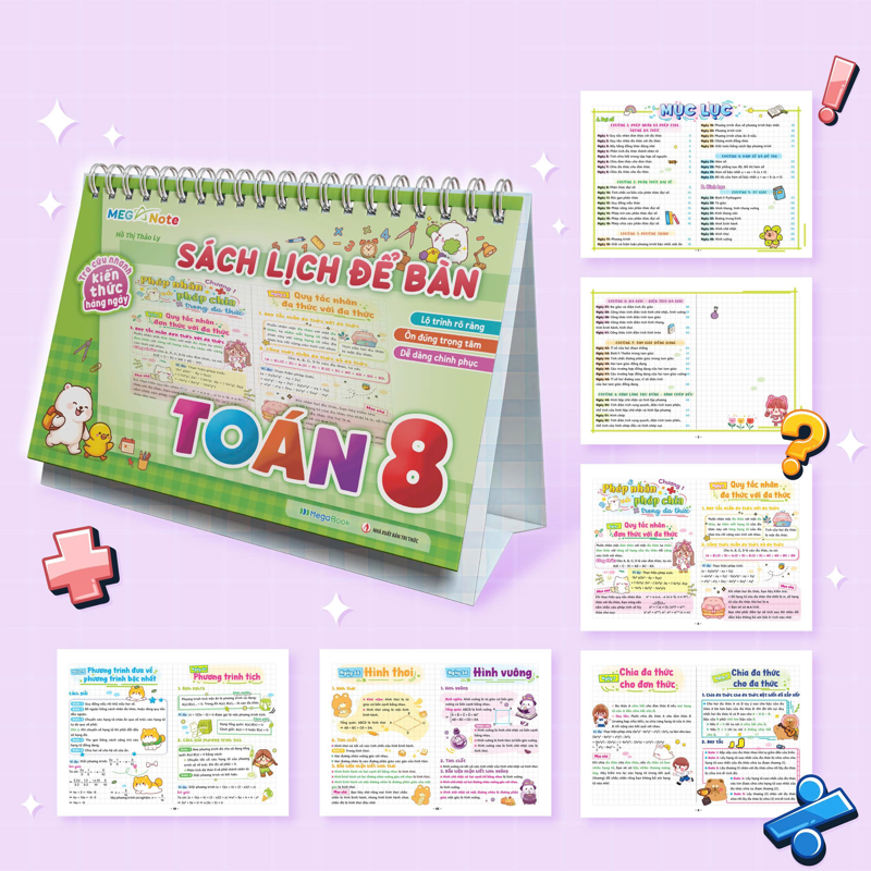 Sách Lịch Để Bàn - Tra Cứu Nhanh Kiến Thức Hàng Ngày - Toán 8