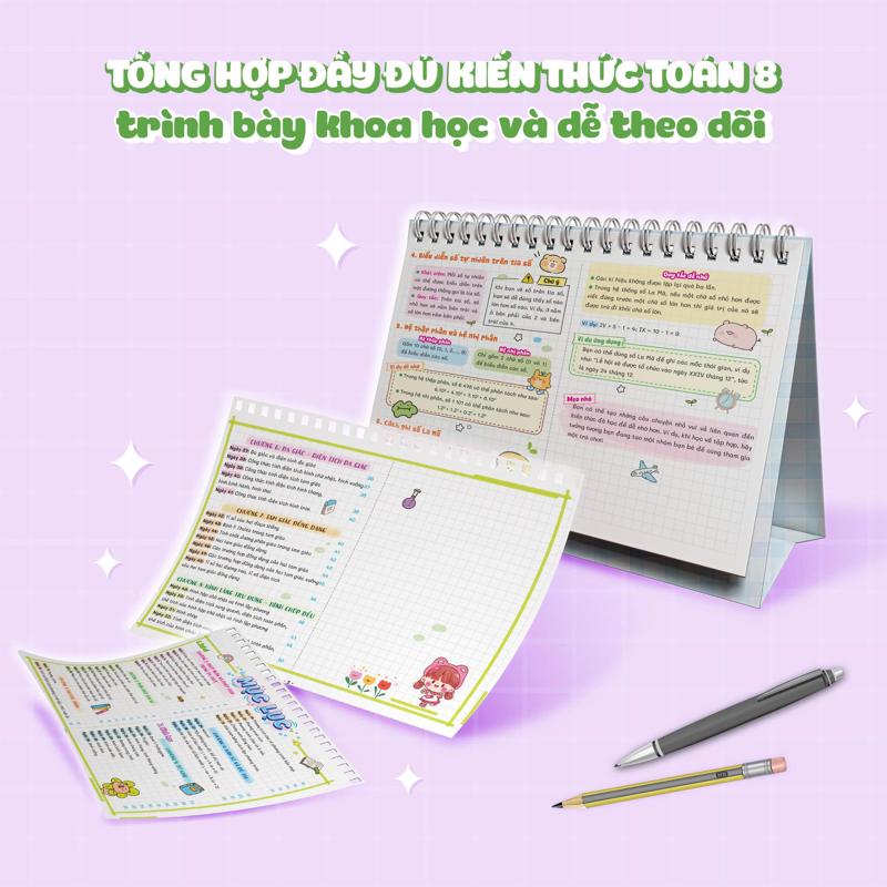 Sách Lịch Để Bàn - Tra Cứu Nhanh Kiến Thức Hàng Ngày - Toán 8