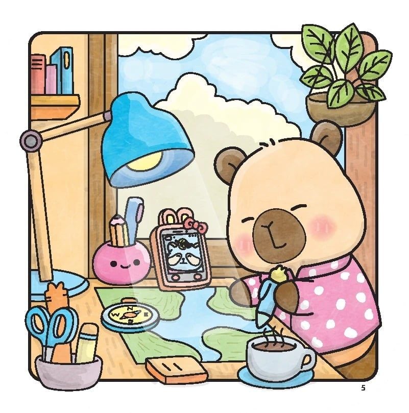 Sách Tô Màu Capy Holiday - Cute & Comfly Coloring Book