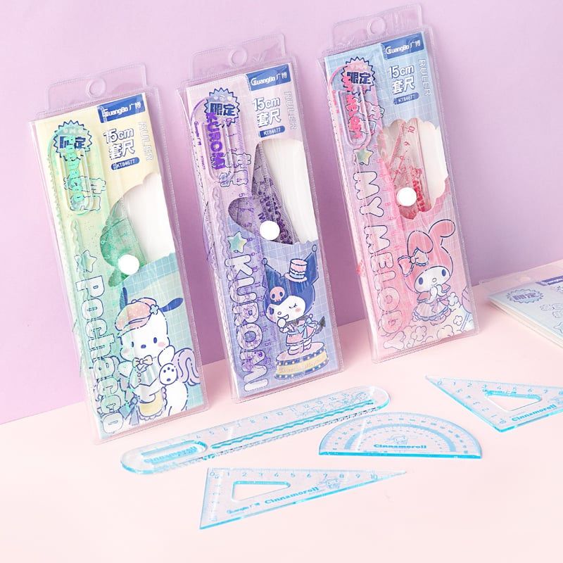 Sanrio-Guangbo - Bộ Thước Sr Gubkt84677 - 4 Chi Tiết 15Cm