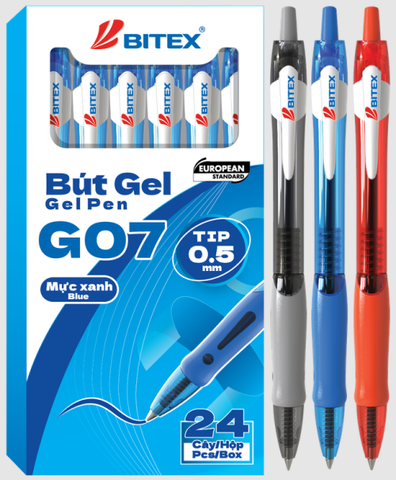 Bitex-Bút Gel Mực Xanh (0.5Mm)/G07 (24 Cây/Hộp)
