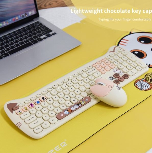 Mofii Phím Chuột Không Dây Geezer Cat Plus Nâu 60019036