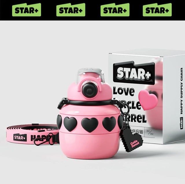 MD Star Bình Nước Inox 600ML Hồng 60019430