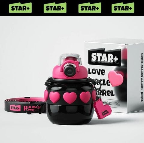 MD Star Bình Nước Inox 600ML Đen 60019431