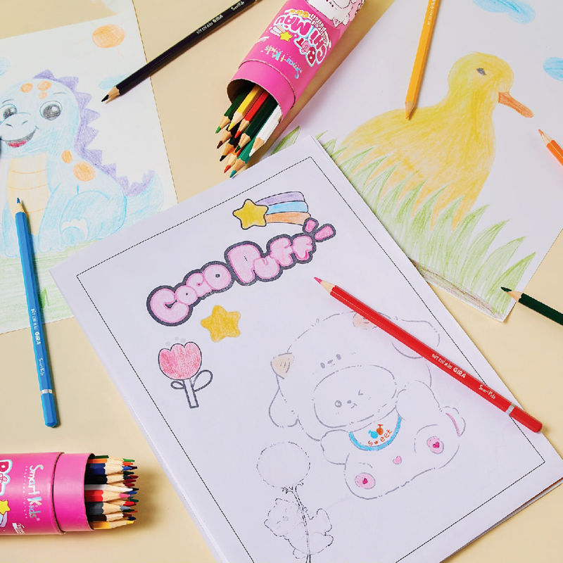 Smartkids - Hộp 12 Bút Chì Màu Coco Puff CP27