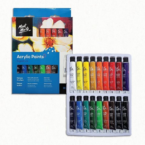 Mont Marte Bộ Màu Vẽ Acrylic 18 Màu, Pmhs0033