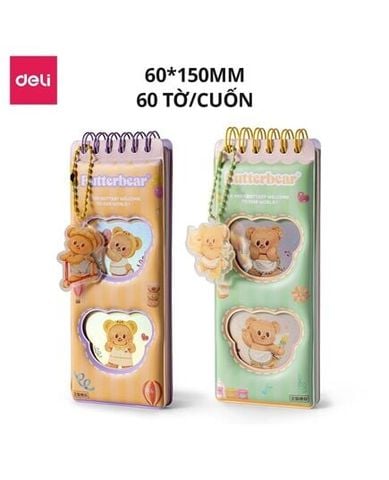 Sổ Ghi Chú Deli Gấu Bơ 60 Tờ HY226