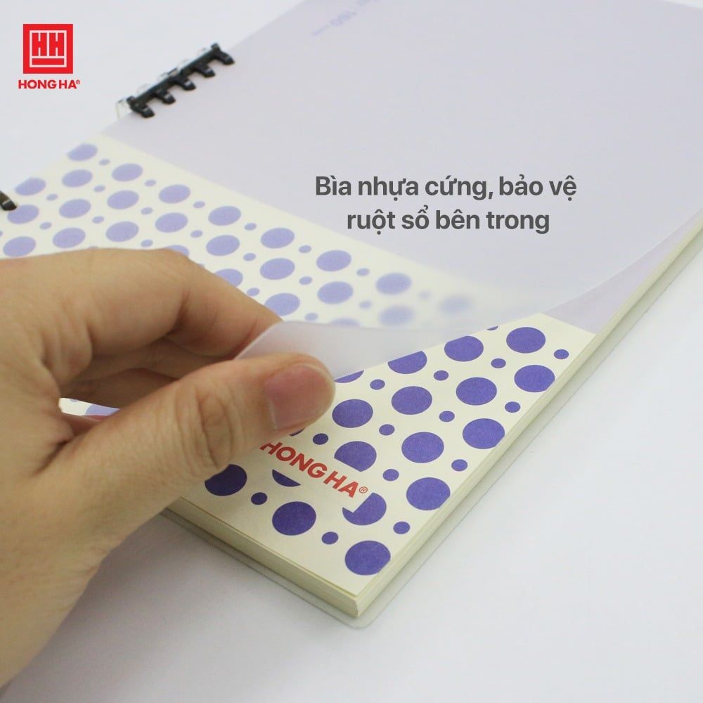 Hồng Hà - Sổ Lò Xo Bìa Nhựa Basic B5-160tr, Đl 80/76-78