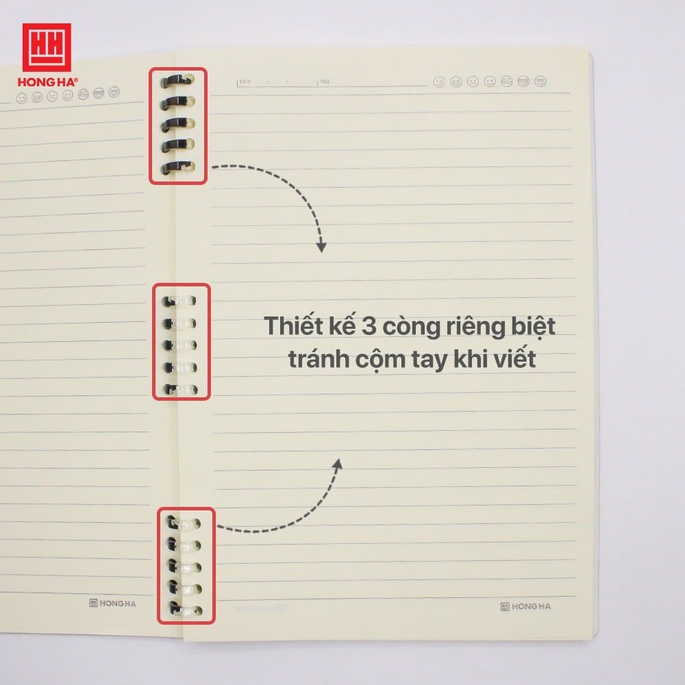 Hồng Hà - Sổ Lò Xo Bìa Nhựa Basic B5-160tr, Đl 80/76-78