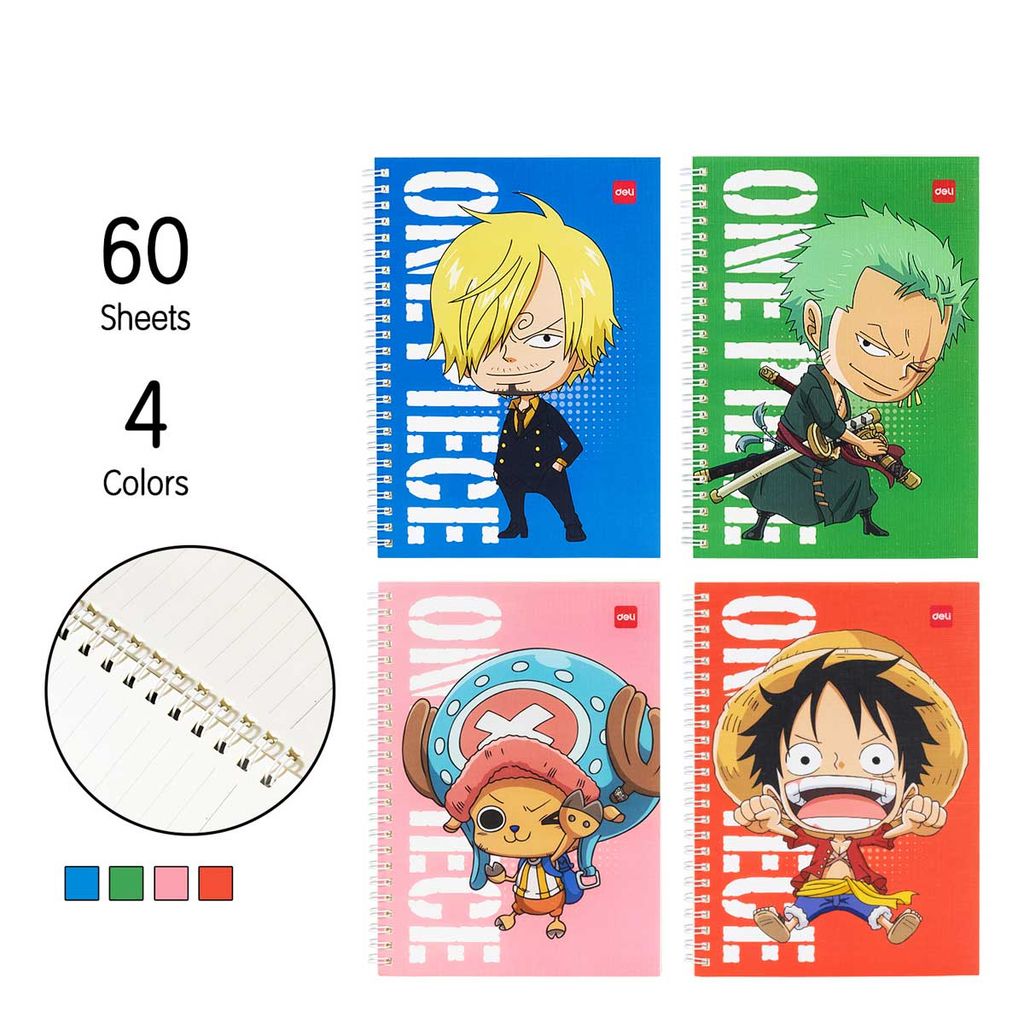 Deli Sổ Lò Xo One Piece A5-60tr EN003 70gsm (Giao mẫu bất kỳ)