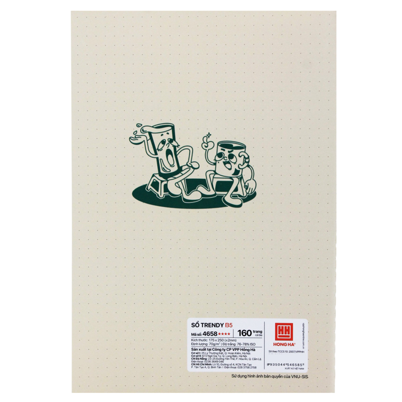 Hồng Hà - Sổ May Gáy Trendy B5 160Tr 70Gsm Chấm Dot 4658