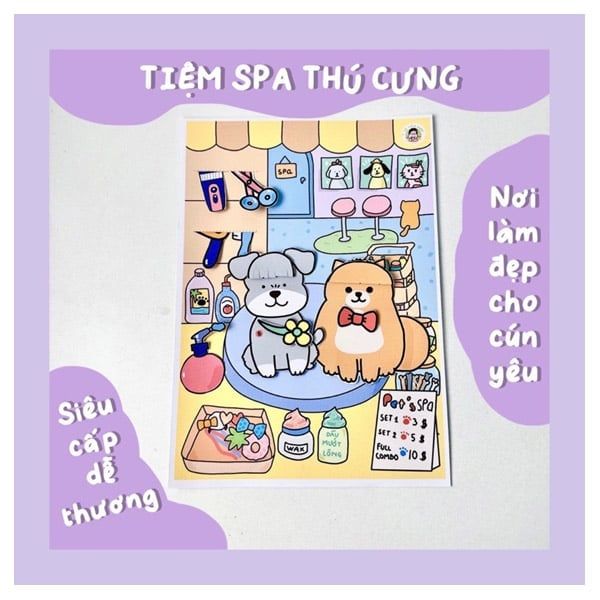 Bộ Tranh Tương Tác Cô Tiên Xanh - Tiệm Spa Thú Cưng