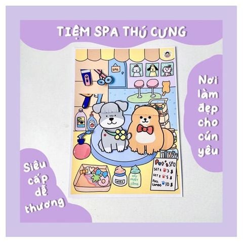 Bộ Tranh Tương Tác Cô Tiên Xanh - Tiệm Spa Thú Cưng