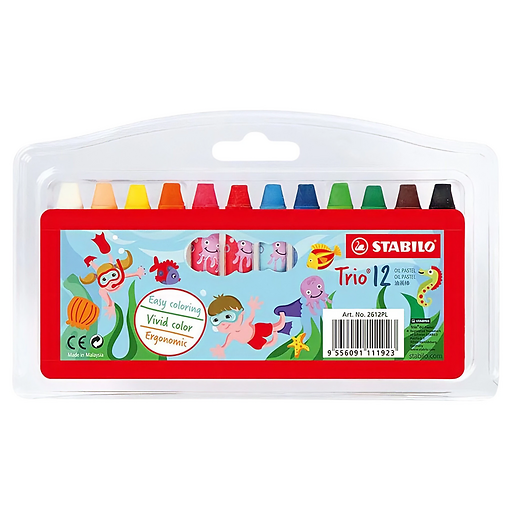 Stabilo-Viết Sáp Dầu Trio 12C/Vỉ