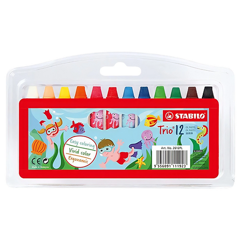 Stabilo-Viết Sáp Dầu Trio 12C/Vỉ
