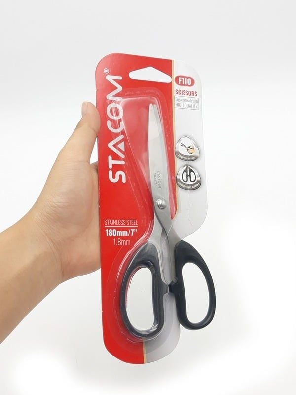 Stacom F110 Kéo Cắt Giấy 180mm - 7'' (Giao mẫu bất kỳ)